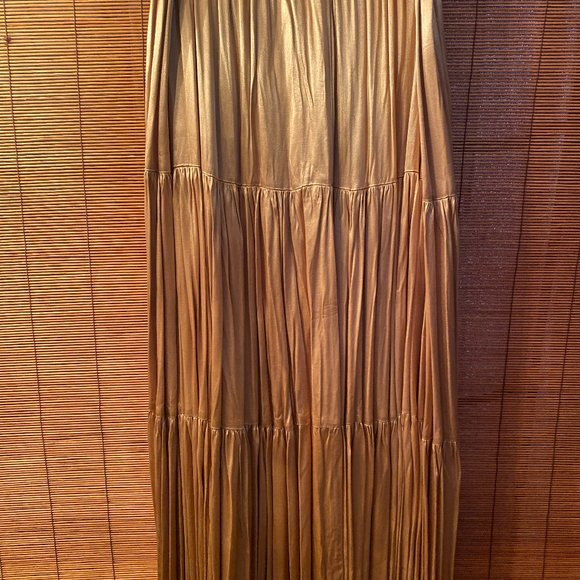 Double D Ranch Metallic Gold Maxi Skirt - Picture 1 of 6